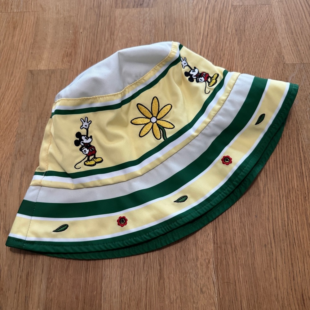 Disney Adult ONE SIZE Mickey Mouse Floral Nylon Bucket Hat